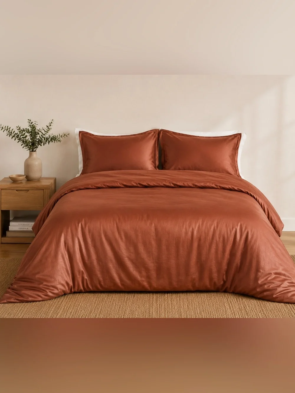 Quince Bamboo Duvet Cover Set – Terra-Cotta | Queen Size